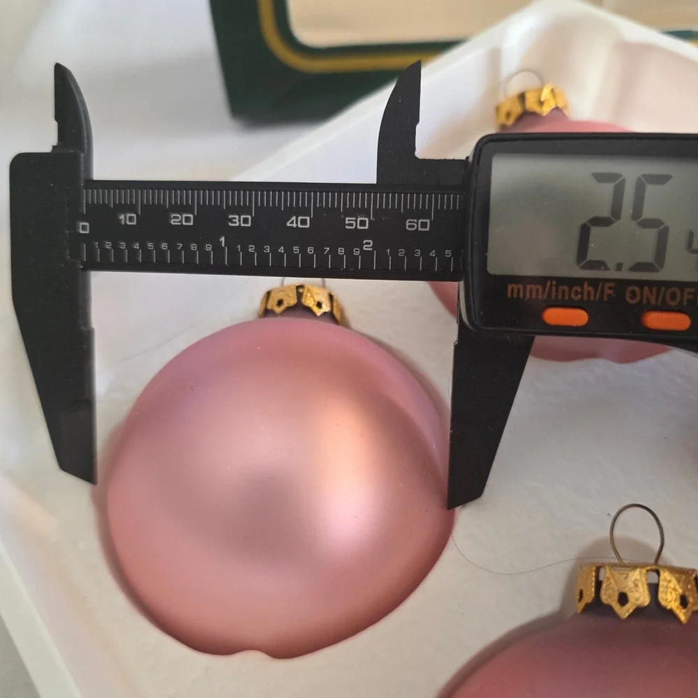 VTG Victoria Collection by Rauch Pink Satin Glass Christmas Ornaments (4) 2.5
